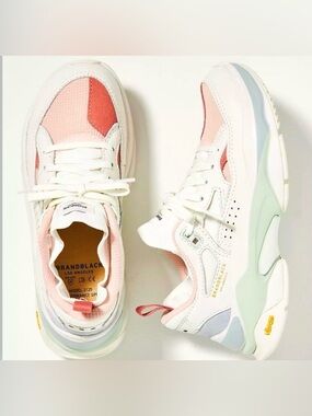 Brandblack Women's White, Pink & Coral Platform Sneakers